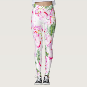 Leggings Feuilles Florales d'Oasis Botanique Tropicale Vert