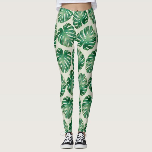 Leggings Feuilles Monstera (Devant)