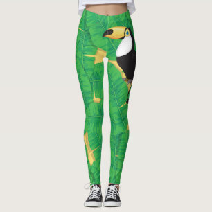 Leggings Feuilles toucans et bananes