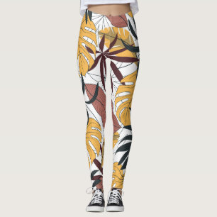 Leggings Feuilles tropicaux : arrière - plan dynamique et t