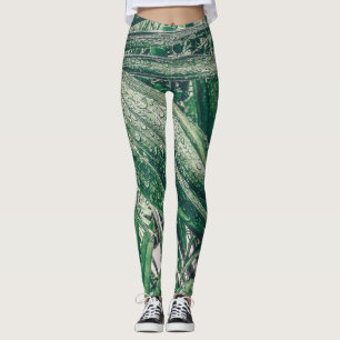 Leggings Feuilles tropicaux avec Raindrops