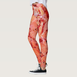 Leggings Feuilles vifs du rouge naturel