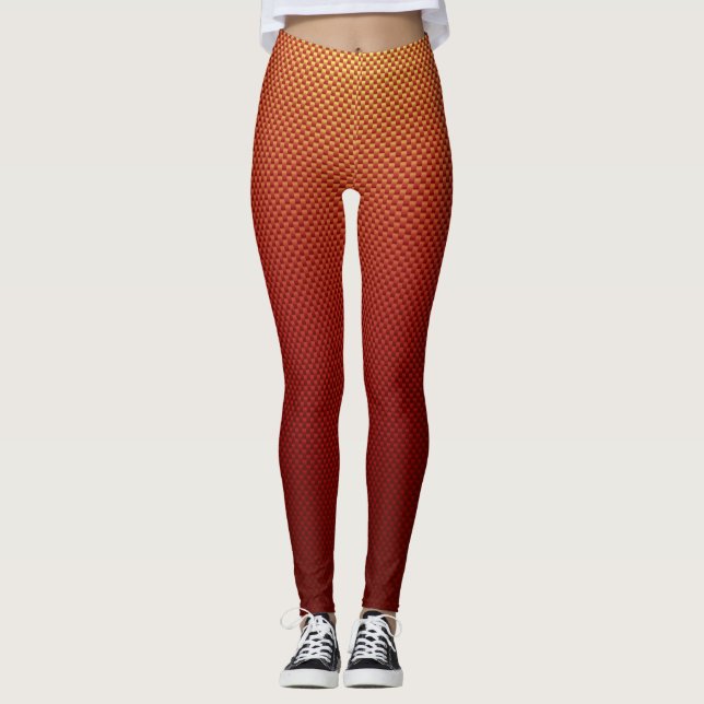Leggings Fibre de carbone jaune rouge (Devant)