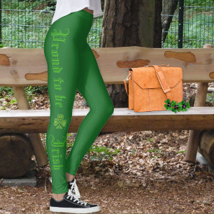 Leggings Fier d'être irlandais Saint Patrick Shamrock Vert
