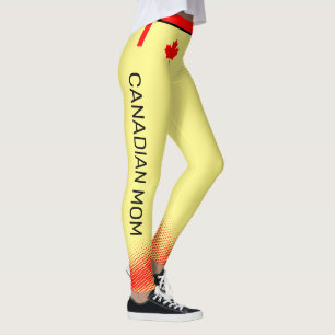 Leggings Fière MME canadienne avec feuille d'érable rouge s