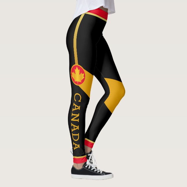 Leggings Fiers patriote canadien avec feuille d'érable d'or (Droite)
