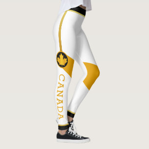 Leggings Fiers patriote canadien avec feuille d'érable d'or