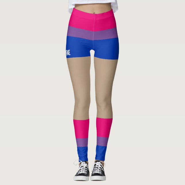 Leggings Fierté Bisexuelle Faux Shorts & Jambes (Devant)