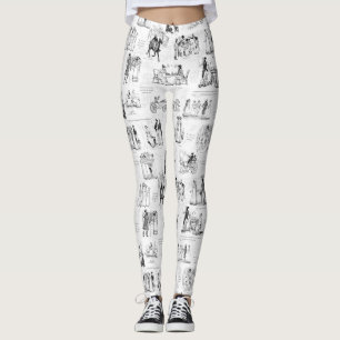 Leggings Fierté et préjugé Citations de toile blanche noire