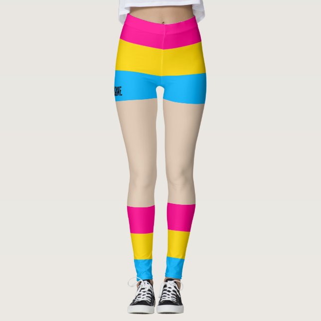Leggings Fierté Pansexuelle Faux Shorts & Jambes (Devant)