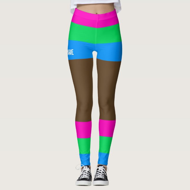 Leggings Fierté polysexuelle Faux Shorts & Jambes (Devant)