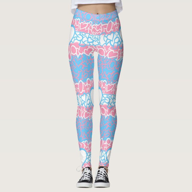 Leggings Fierté Trans Squiggle (Devant)
