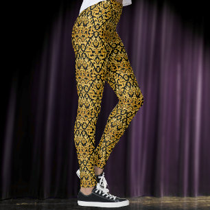 Leggings Fil de broderie de Goldwork - Or sur ornat noir