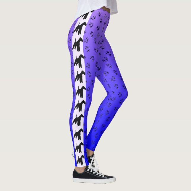 Leggings Fil Fox Terrier Silhouette bleu violet Ombre (Droite)