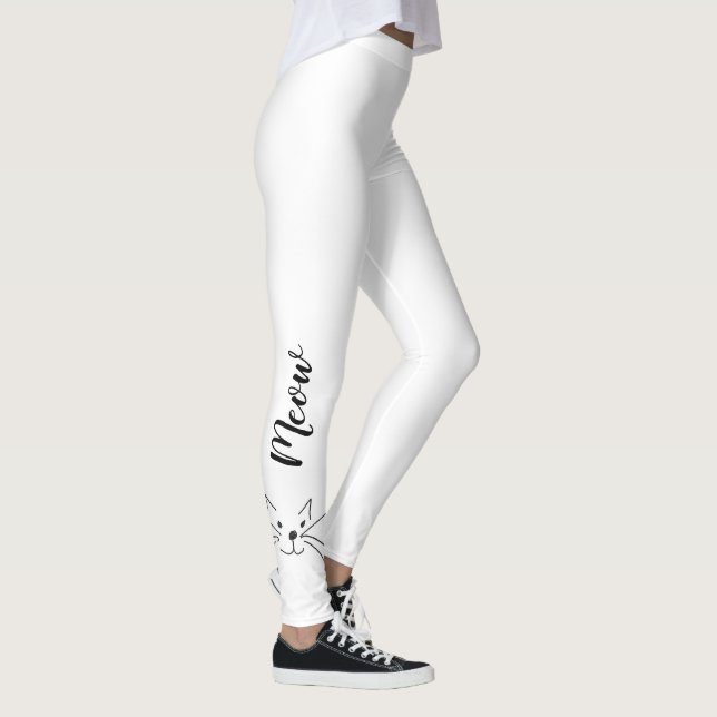 Leggings Fille "Meow" Amoureux des chats Simply Elegant Bla (Droite)