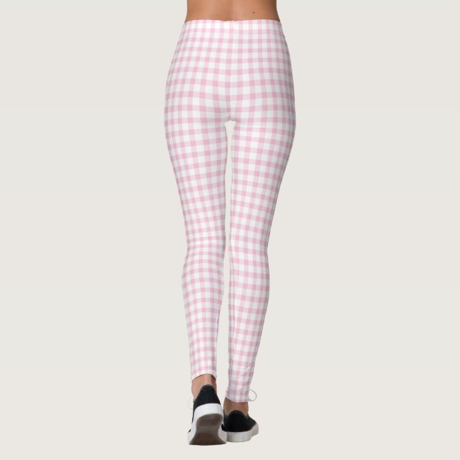 Leggings Fille mignonne Pastel rose En vichy Motif chèque (Dos)