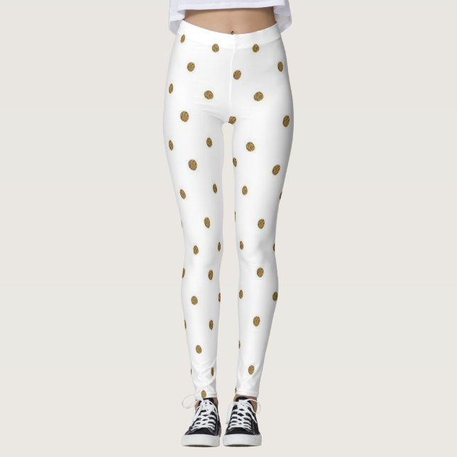 Leggings Fille Parties scintillant mignonne Faux Gold Pois  (Devant)