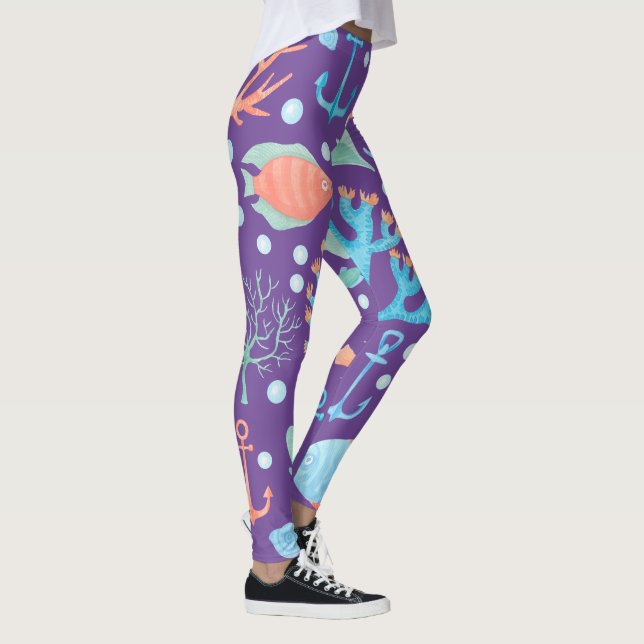 Leggings filles aquatiques de sirène de mer unique de (Droite)