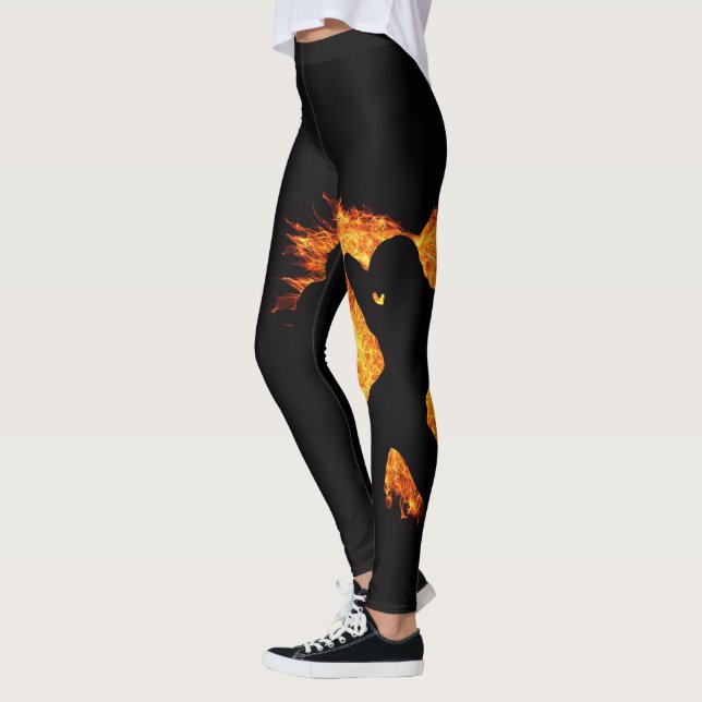 Leggings Filles dansantes en forme de coeur Feu sur la jamb (Gauche)