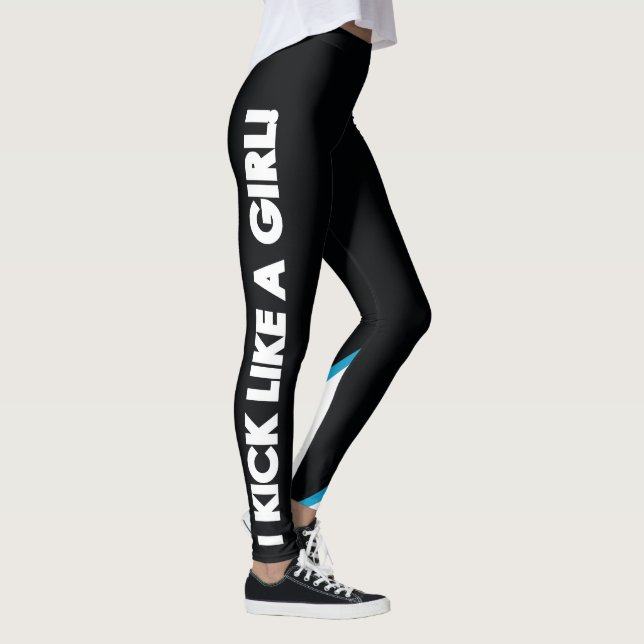 Leggings Filles de karaté - guêtres noires de devise (Droite)