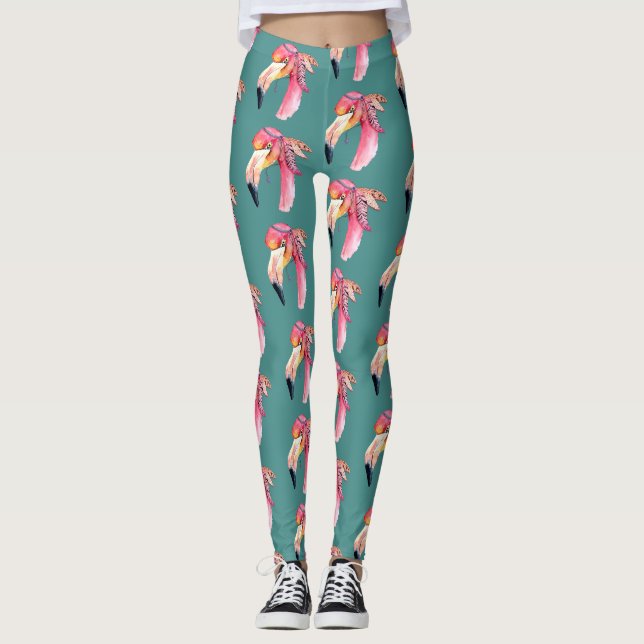 Leggings flamant rose Boho Fiona (Devant)