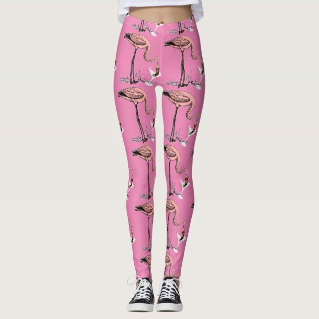 Leggings Flamant rose Boire Martini Thunder_Cove (Devant)