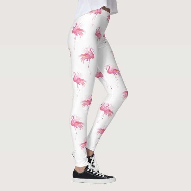 Leggings Flamant rose d'aquarelle rose fillette (Droite)