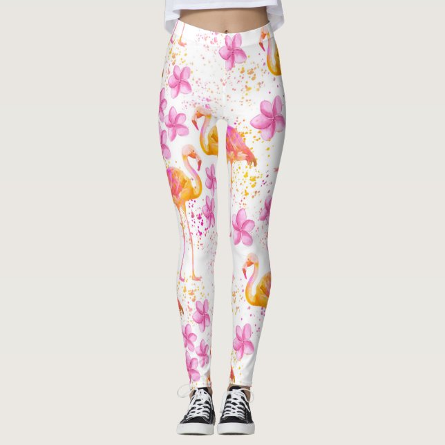 Leggings Flamant rose de fantaisie (Devant)