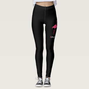 Leggings Flamant rose Faith Hope Love Cancer du sein Sensib