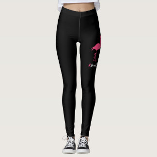 Leggings Flamant rose Faith Hope Love Cancer du sein Sensib