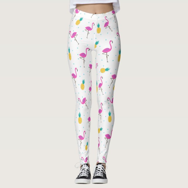 Leggings Flamants roses au néon 2 2 (Devant)