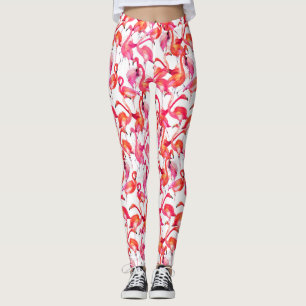 Leggings Flamants roses d'aquarelle dans les aquarelles 2
