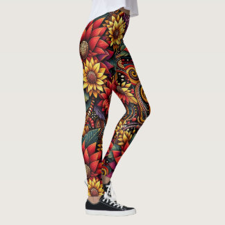 Leggings Flame Lily inspiré Vibrant et audacieux