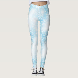 Leggings Flammes de neige et lumières bleu