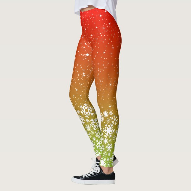 Leggings Flammes de neige sur les couleurs tropicales chaud (Gauche)