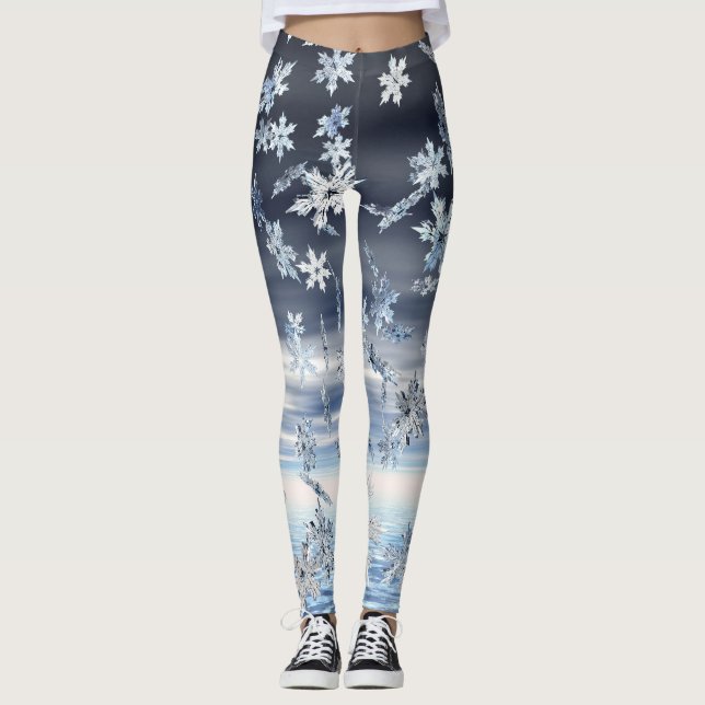 Leggings Flammes de neige vacances hiver (Devant)