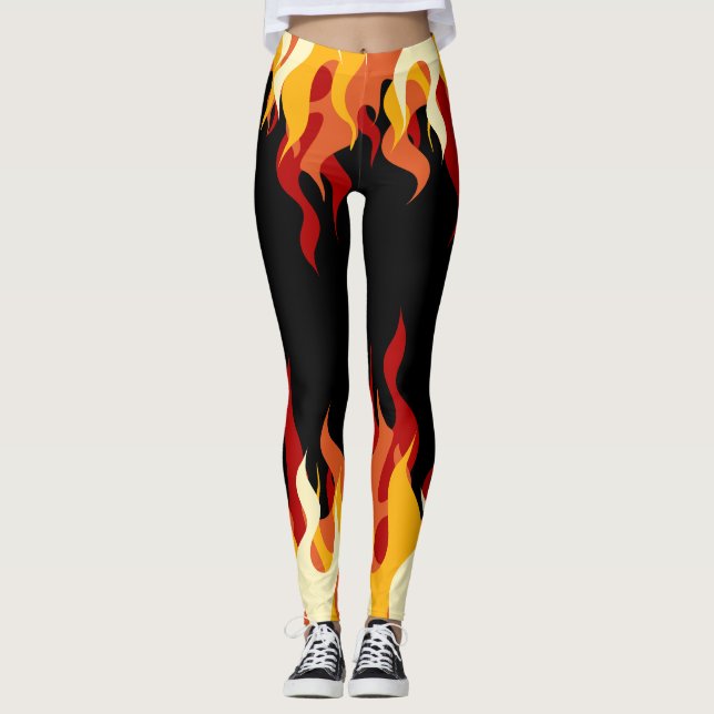Leggings Flammes de 'Pantalon chaud' en noir (Devant)