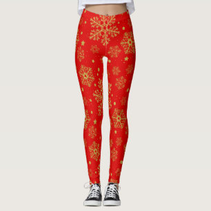 Leggings Flèche dorée sur rouge