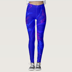 Leggings Flèche mauve aux bleuets