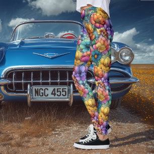Leggings Fleur artistique aquarelle