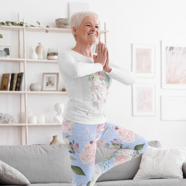 Leggings Fleur Bleu Périwinkle Plutôt Actif (Créateur téléchargé)