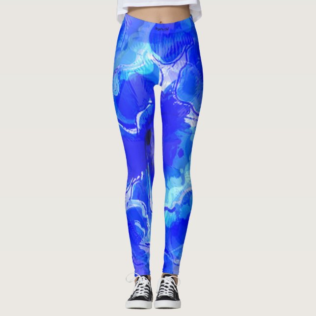 Leggings Fleur bleue (Devant)
