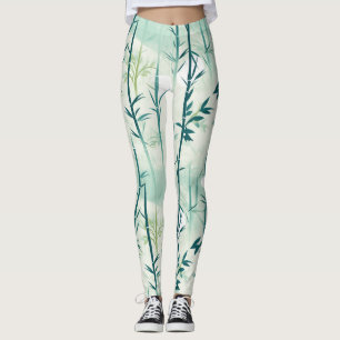 Leggings Fleur de bambou sereine asiatique  (4)