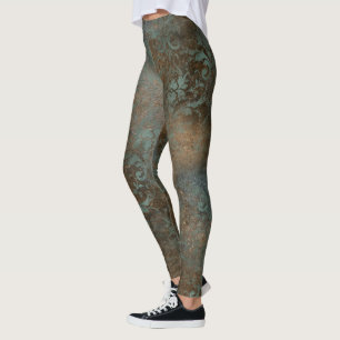 Leggings Fleur De Lis in a Rusty Background