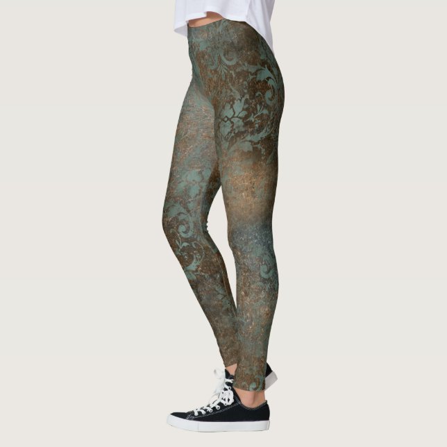 Leggings Fleur De Lis in a Rusty Background (Gauche)