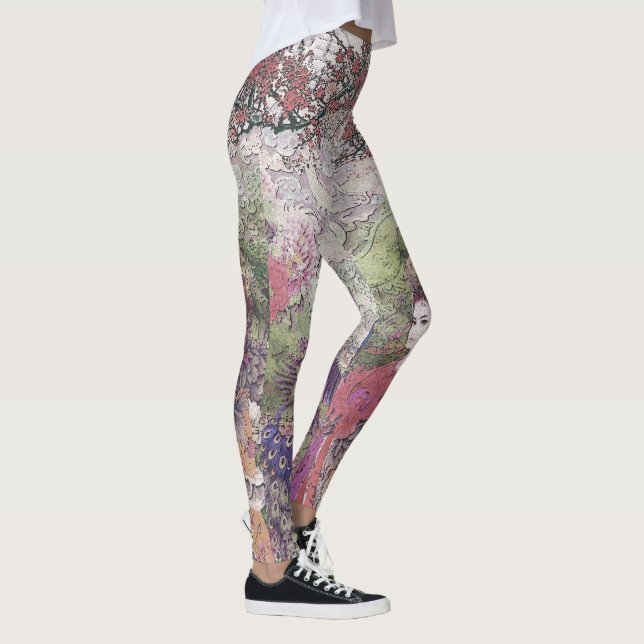 Leggings Fleur de paon et jeune mariée de Lotus (Droite)