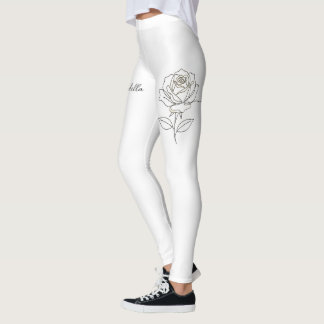Leggings Fleur de Rose Nom Personnalisé - Personna