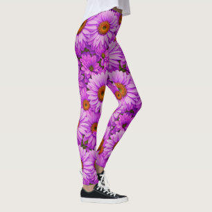 Leggings Fleur de soleil à fleurs de magenta violet marguer