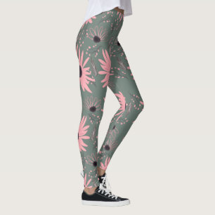 Leggings Fleur de Tournesol Botanique Dessinée à la Main Ro