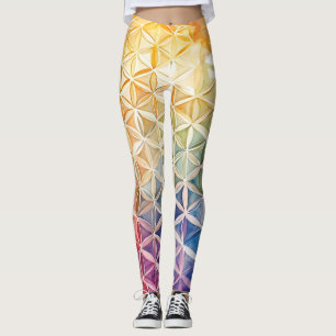 Leggings Fleur de vie - Peinture aquarelle